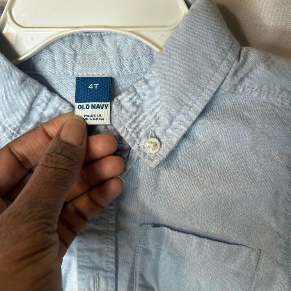 018-019 Old Navy Sky Blue Boys Toddlers Kids Collared Shirt Button Down 4T